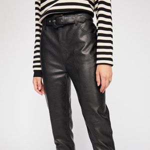 Free People Faux Leather Straight Leg Ankle Pant - Size 27